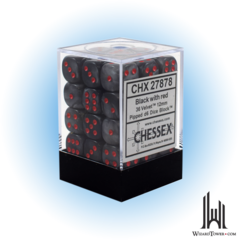 Velvet - 12mm d6 Dice Block - Black / red